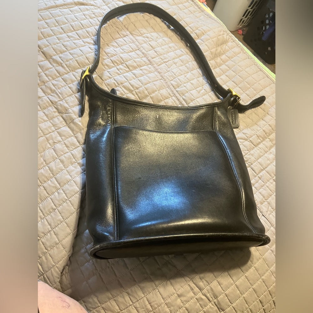 Coach Black Leather Shoulder Bag